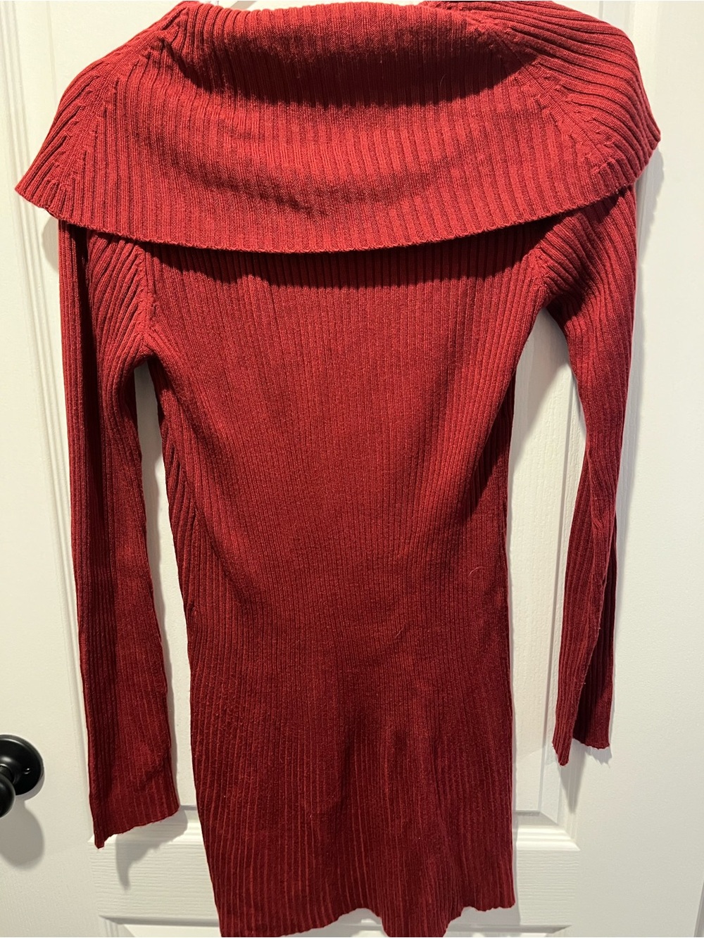 Ivanka Trump Ribbed Off-Shoulder Sweater Dress - Red NWOT